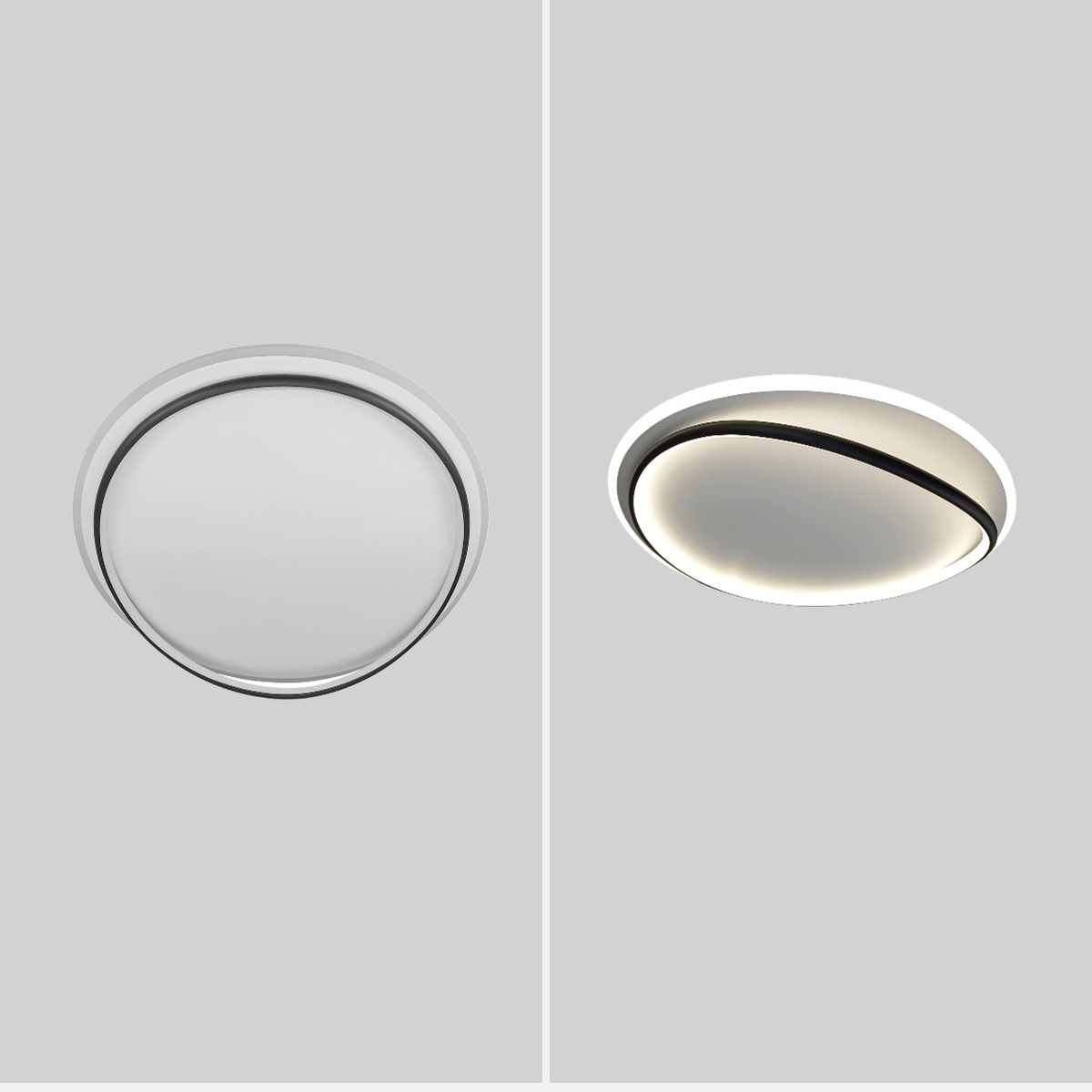 Nahaufnahme der weißen LED-Deckenleuchte – feine Verarbeitung und LED-Elemente sichtbar