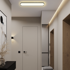 Minimalistisch Deckenleuchte LED Metall Elliptisch Schwarz Schlafzimmer