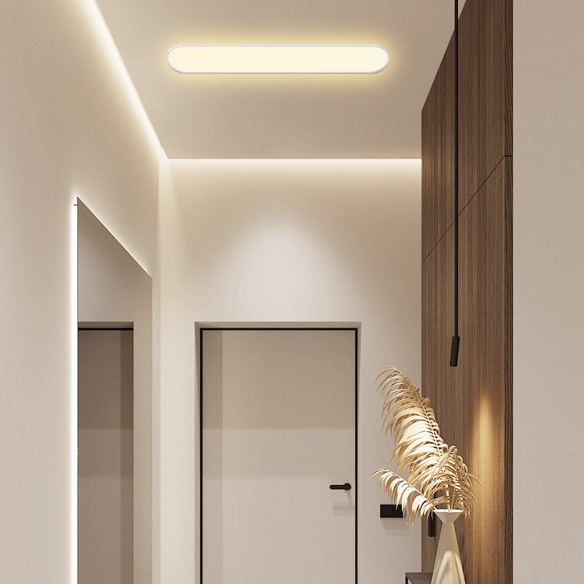 Minimalistisch Deckenleuchte LED Metall Elliptisch Schwarz Schlafzimmer