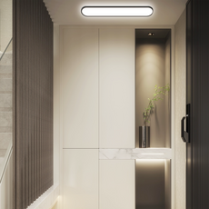 Minimalistisch Deckenleuchte LED Metall Elliptisch Schwarz Schlafzimmer