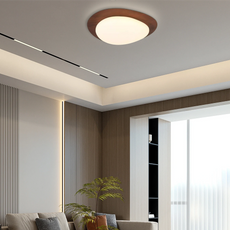Minimalistisch Deckenleuchte LED Rund Walnuss Schlafzimmer