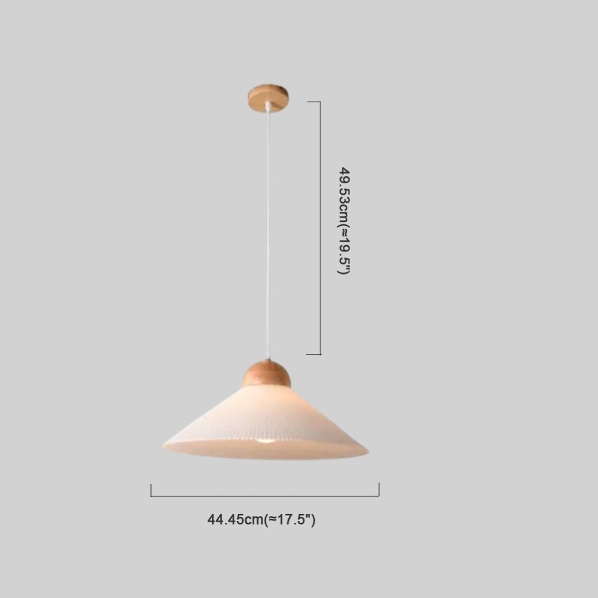 Modern Pendelleuchte LED Konisch Beige Glas/Holz Esszimmer