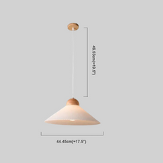 Modern Pendelleuchte LED Konisch Beige Glas/Holz Esszimmer