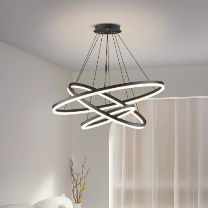 Klassisch Pendelleuchte Metall Schwarz Wohnzimmer