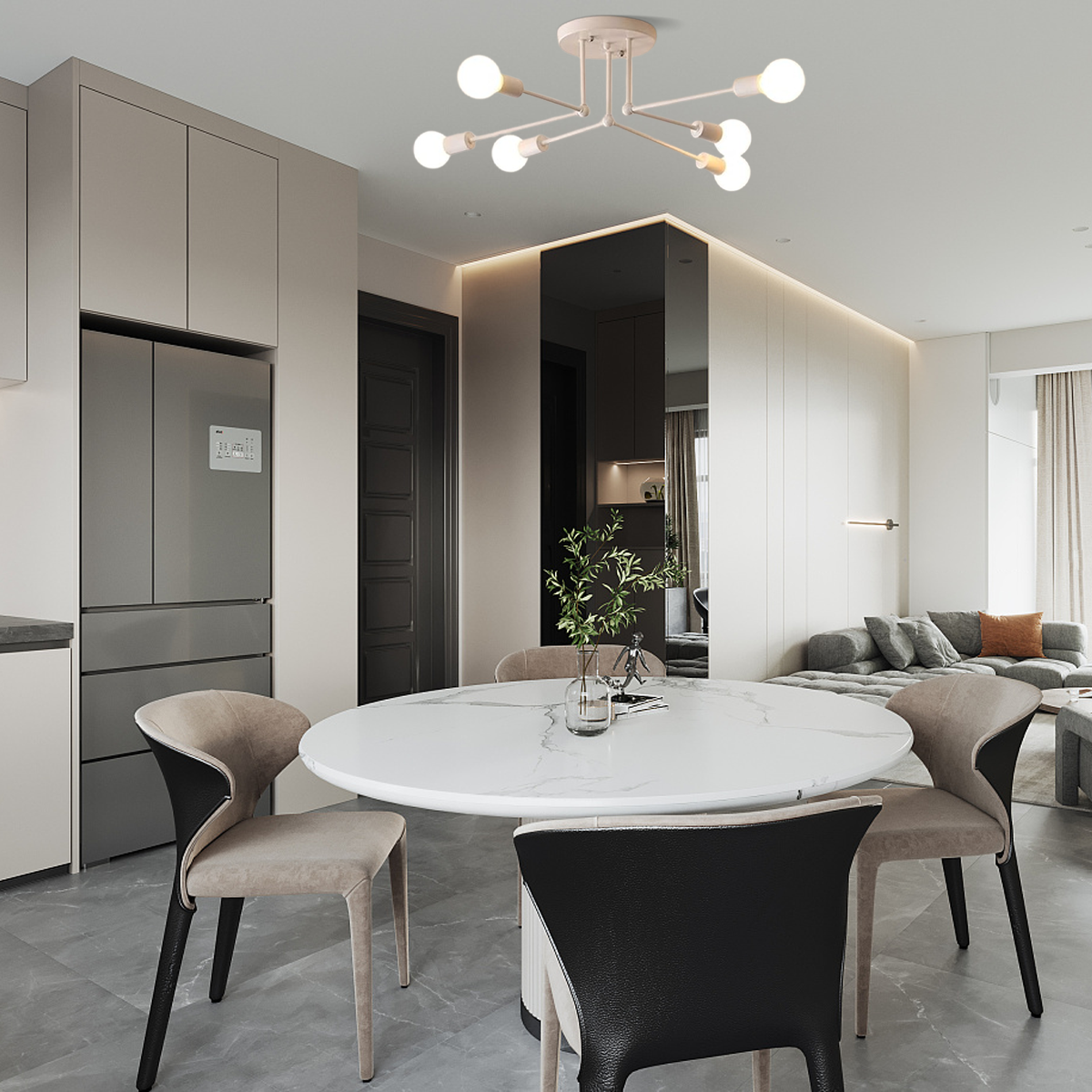Modern Deckenleuchte LED Metall/Glas Schwarz Esszimmer