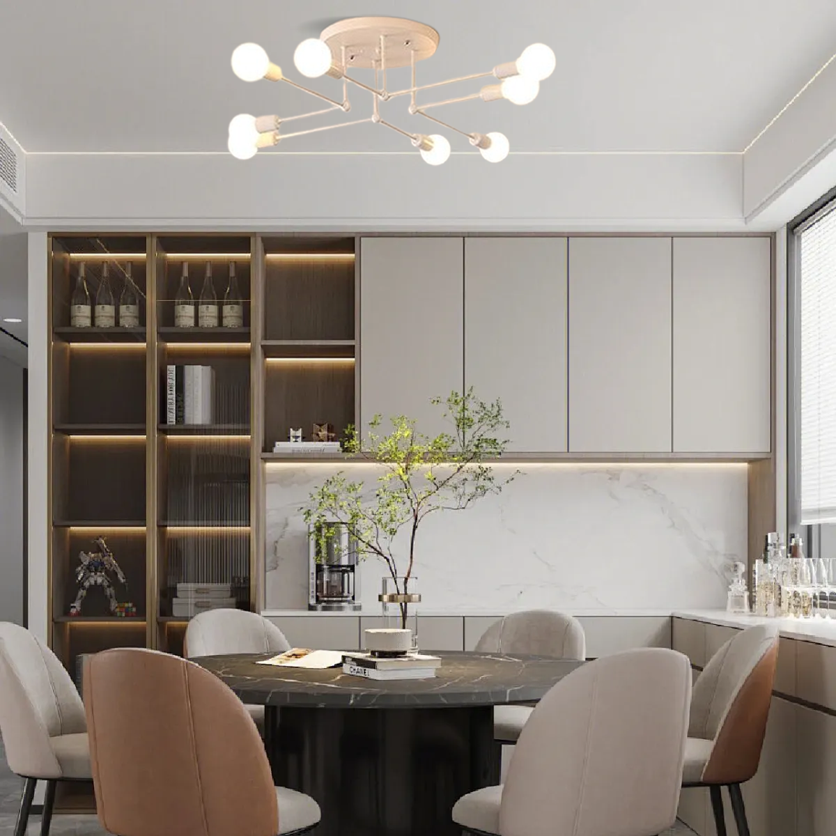Modern Deckenleuchte LED Metall/Glas Schwarz Esszimmer