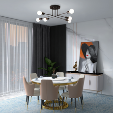 Modern Deckenleuchte LED Metall/Glas Schwarz Esszimmer
