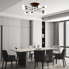 Modern Deckenleuchte LED Metall/Glas Schwarz Esszimmer