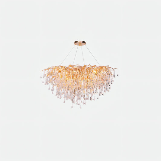Modern Pendelleuchte Kristall Gold Wohnzimmer