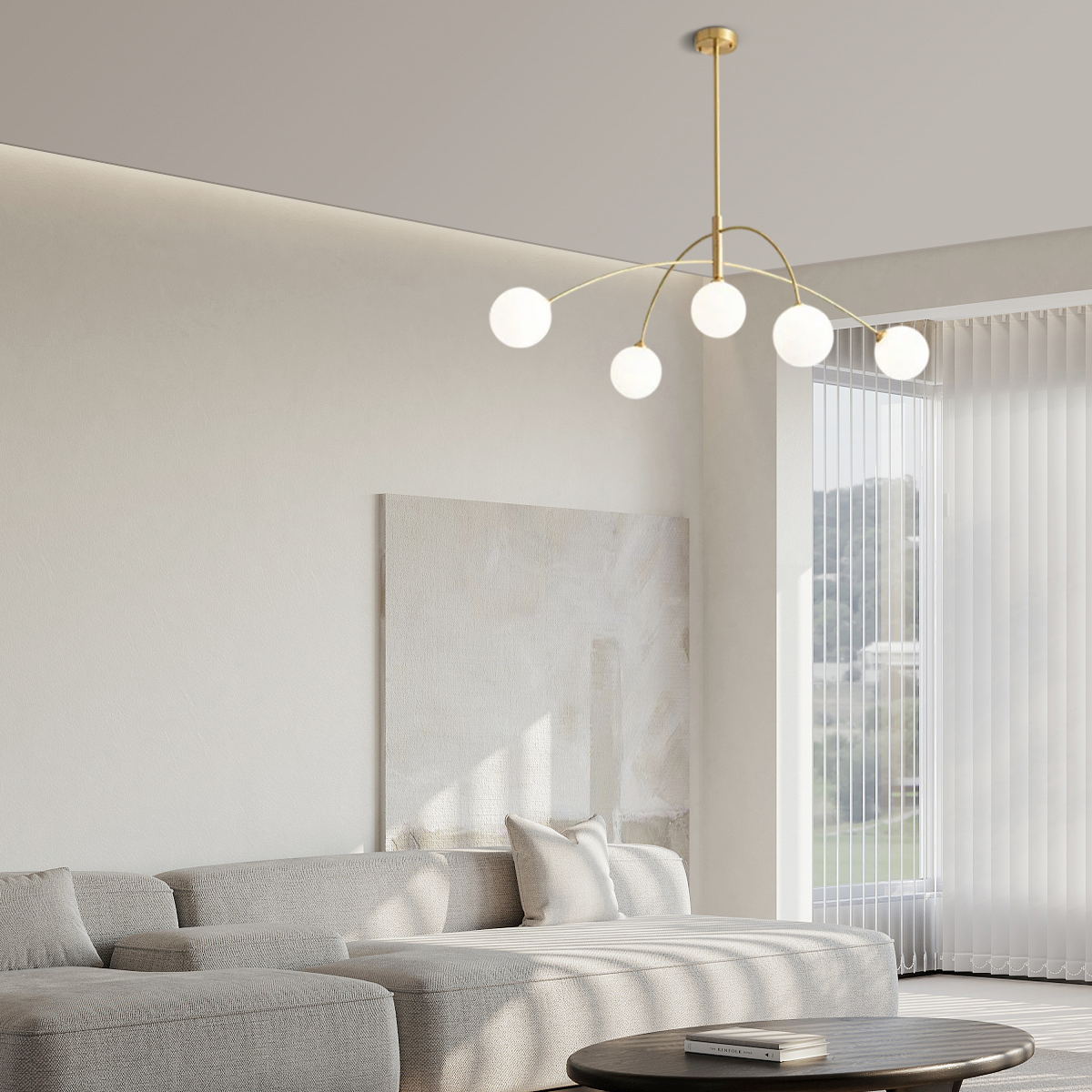 Modern Kronleuchter LED Dendritisch Schwarz Metall Wohnzimmer