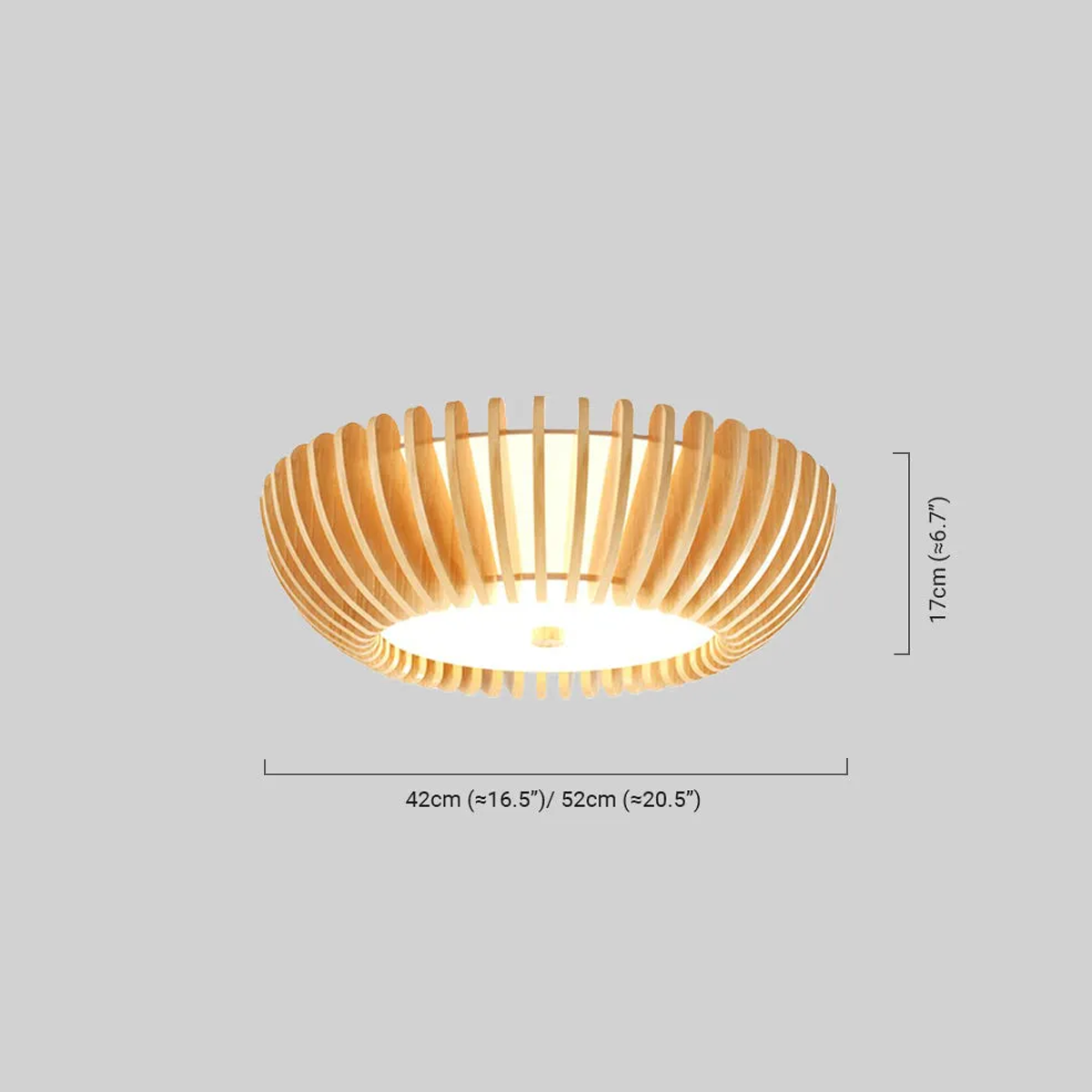 Modern Deckenleuchte LED Rund Naturholz Schlafzimmer