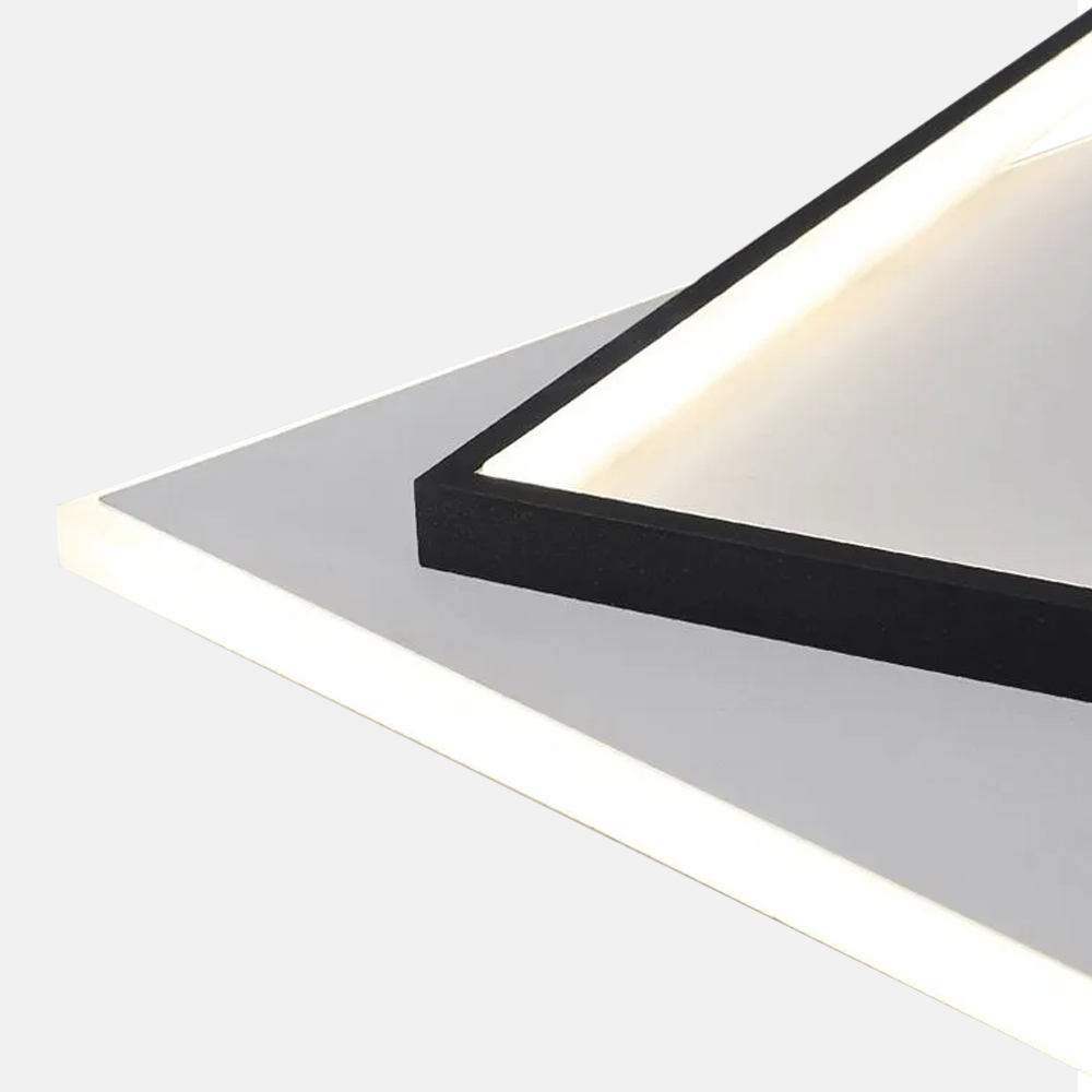 Moderne Deckenleuchte Schwarz Metall Acryl Quadrat Wohnzimmer