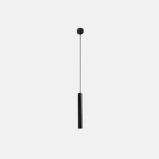 Minimalistische Pendelleuchte Schwarz Metall Zylindrisch Schlafzimmer