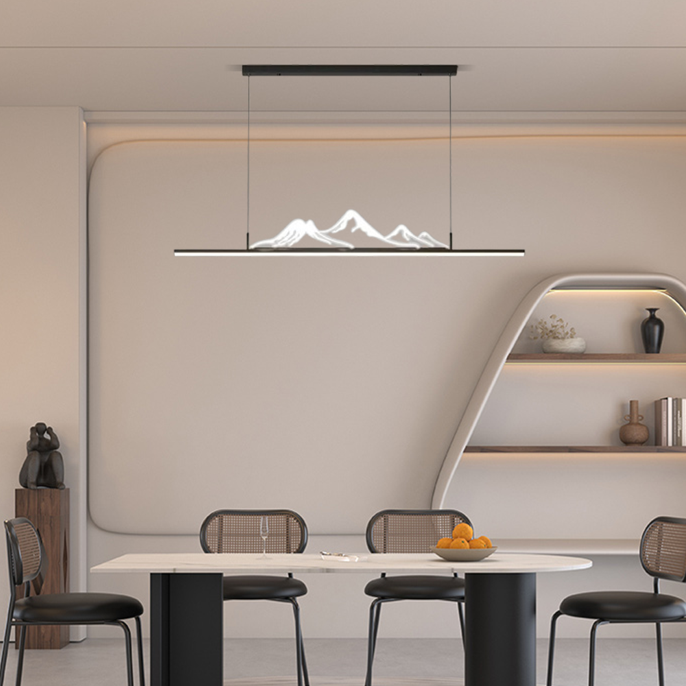 Modern Pendelleuchte Metall Schwarz/Gold Wohnzimmer