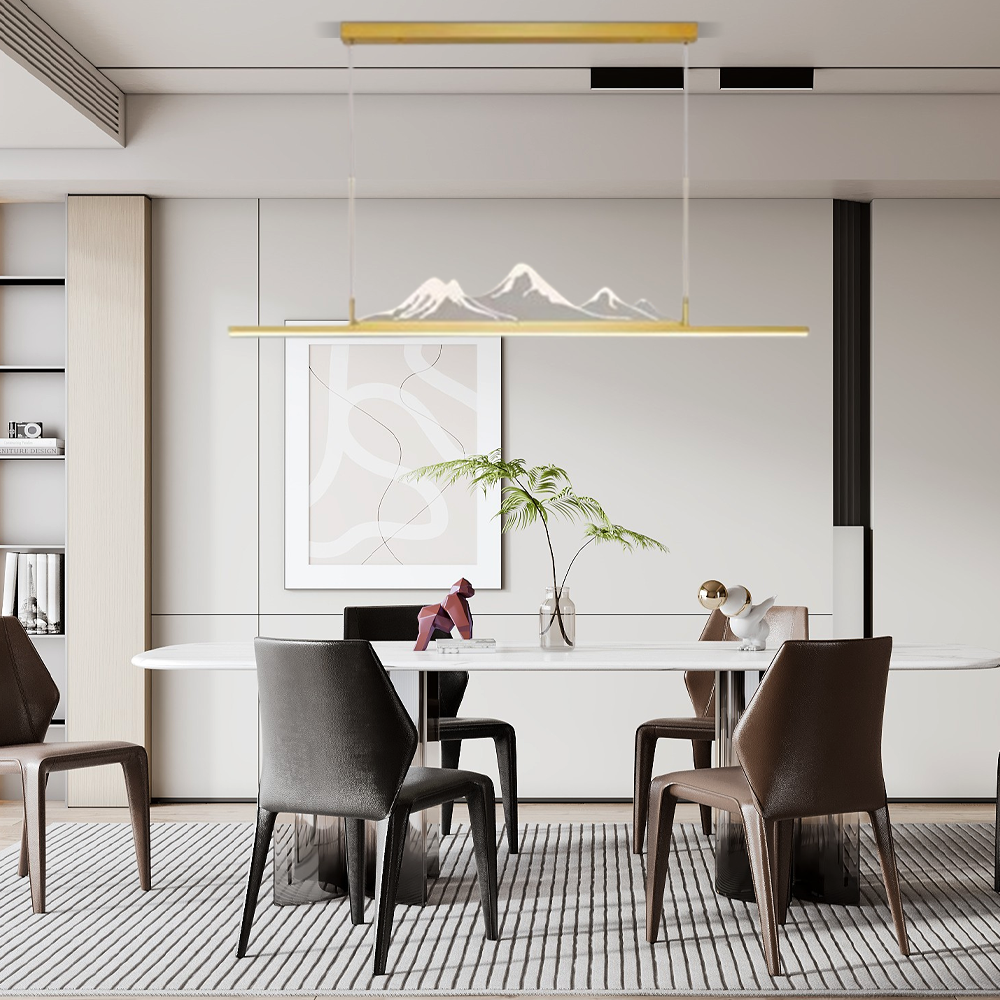 Modern Pendelleuchte Metall Schwarz/Gold Wohnzimmer