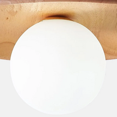 Nordic Deckenleuchte LED Frisbee Holz/Glas Walnussfarbe Schlafzimmer
