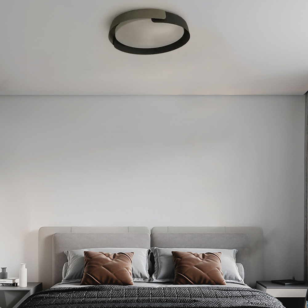 Modern Deckenleuchte LED Metall Acryl Rund Schwarz Weiß Schlafzimmer