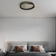Modern Deckenleuchte LED Metall Acryl Rund Schwarz Weiß Schlafzimmer