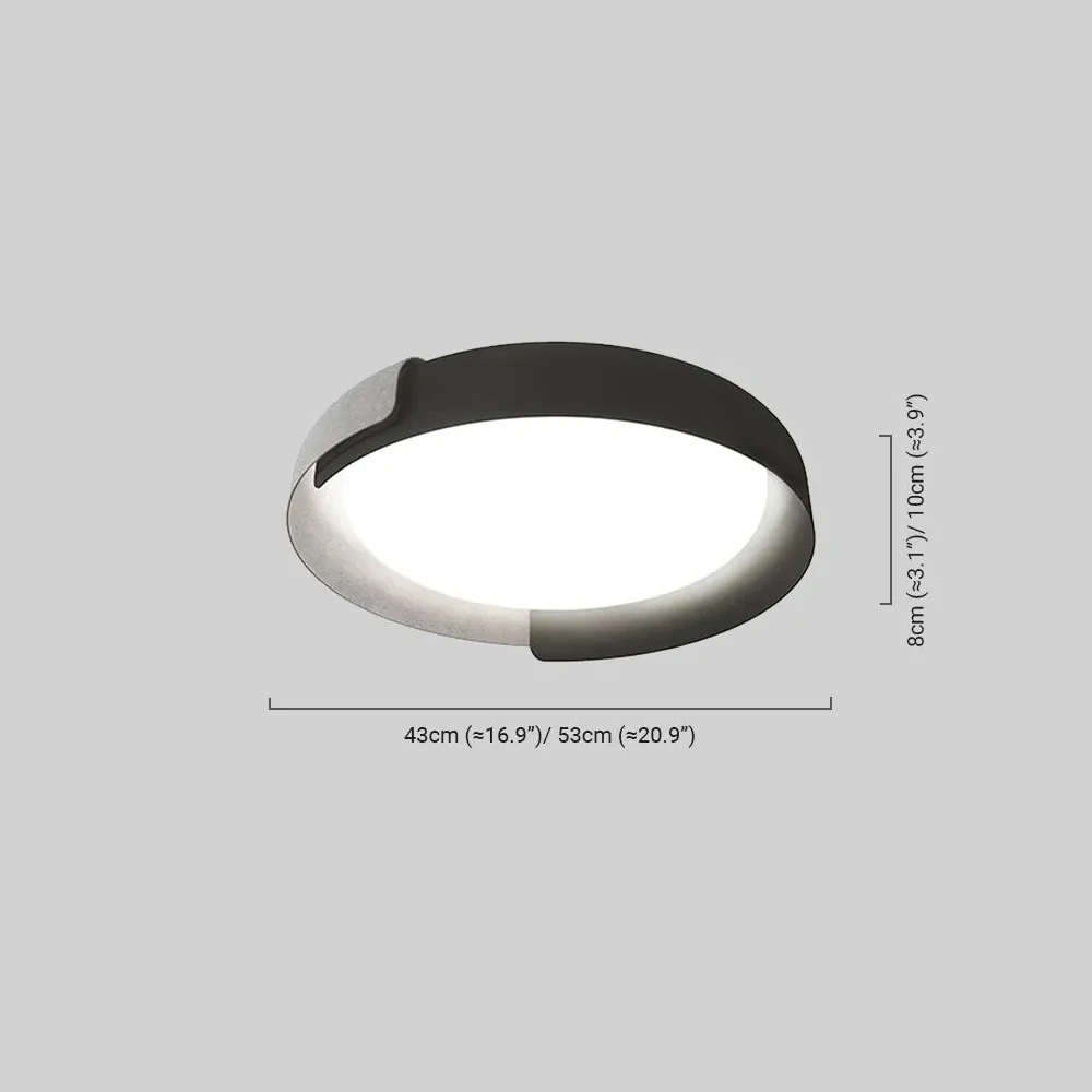 Modern Deckenleuchte LED Metall Acryl Rund Schwarz Weiß Schlafzimmer