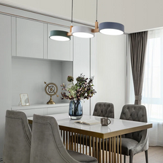 Morandi Pendelleuchte LED 3 Flamming Holz/Metall -ideal fuer Esszimmer