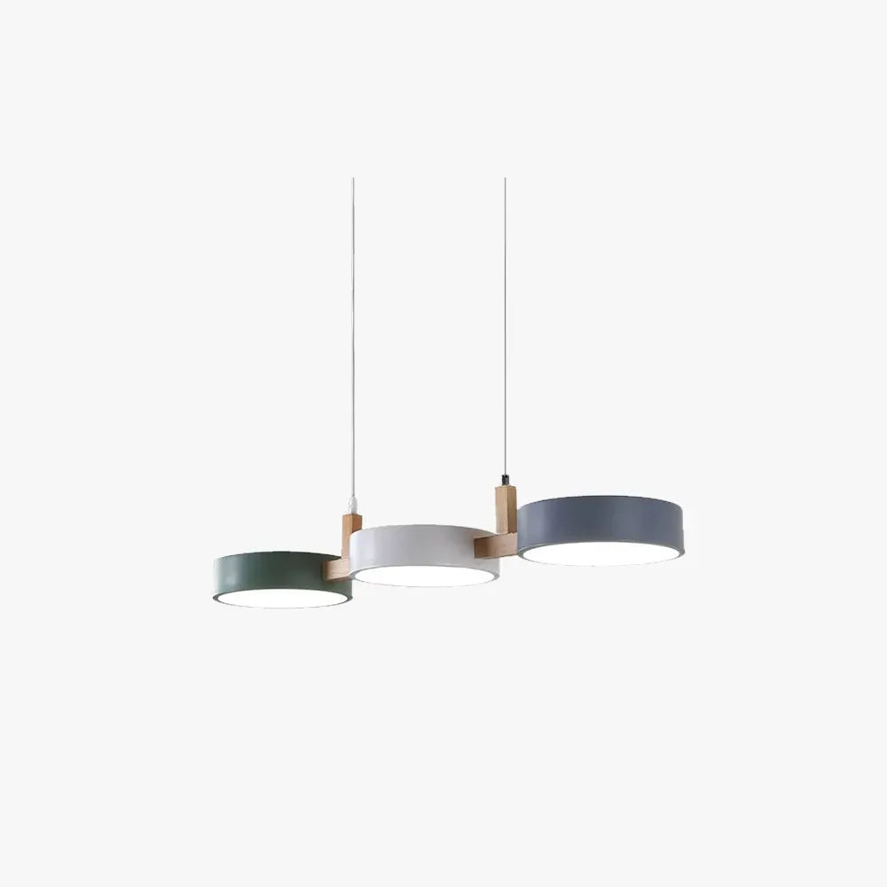 Morandi Pendelleuchte LED 3 Flamming Holz/Metall