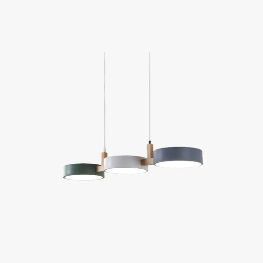 Morandi Pendelleuchte LED 3 Flamming Holz/Metall