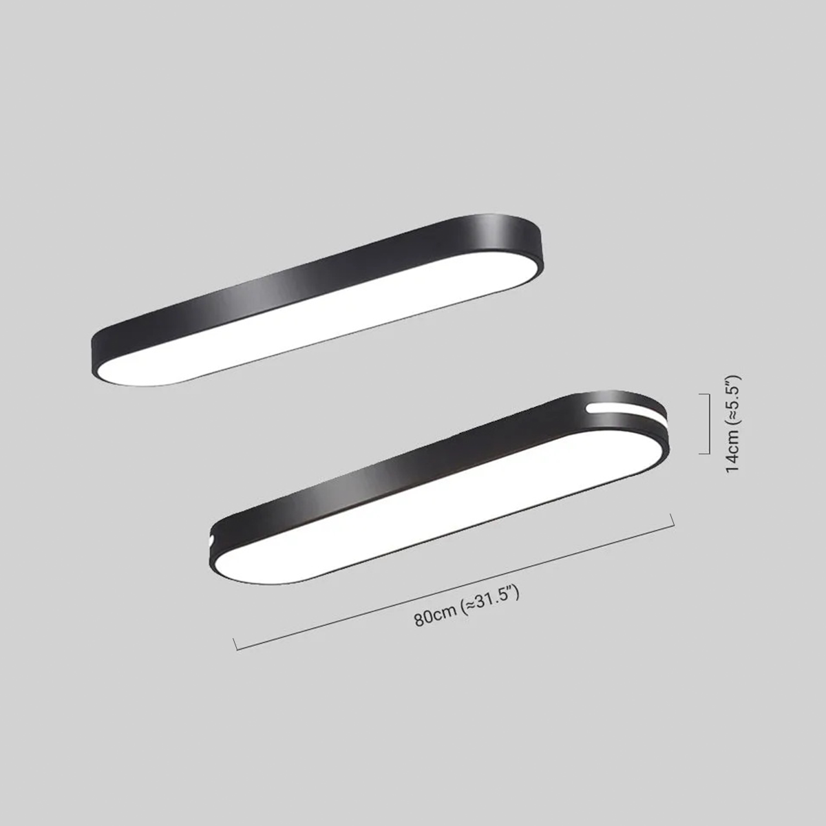 Modern Deckenleuchte LED Oval Weiß/Schwarz Metall/Acryl Ess/Wohnzimmer
