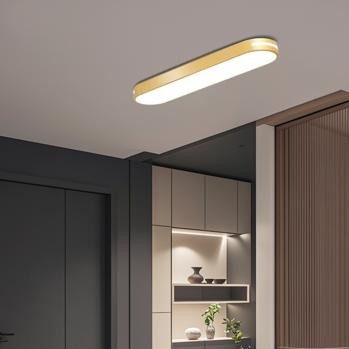 Modern Deckenleuchte LED Oval Weiß/Schwarz Metall/Acryl Ess/Wohnzimmer
