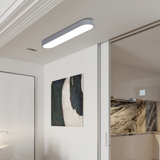 Modern Deckenleuchte LED Oval Weiß/Schwarz Metall/Acryl Ess/Wohnzimmer