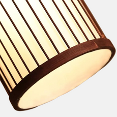 Vintage Pendelleuchte LED Bambus Zylindrisch Holz Esszimmer