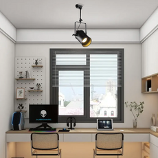 Industrielle Deckenleuchte LED Metall Zylindrisch Schwarz Arbeitszimmer
