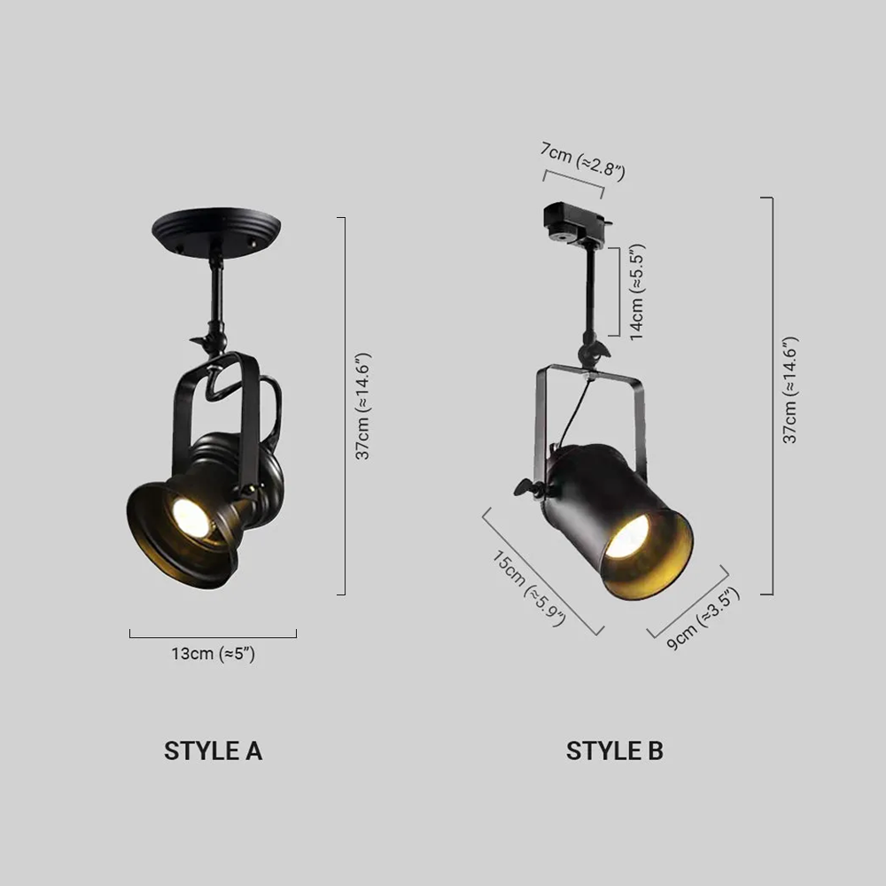Industrielle Deckenleuchte LED Metall Zylindrisch Schwarz Arbeitszimmer