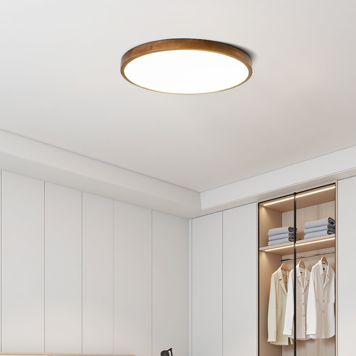 Minimalistisch Deckenleuchte LED Geometric Holz Schlafzimmer