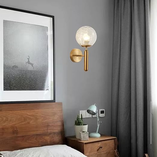 Modern Wandlampe Metall Schwarz/Gold Flur