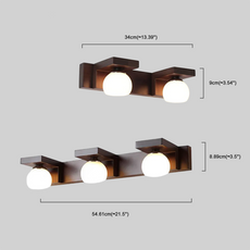 Vintage Wandleuchte LED Holz Rechteckige Walnussfarbe Badzimmer