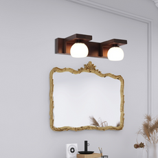 Vintage Wandleuchte LED Holz Rechteckige Walnussfarbe Badzimmer