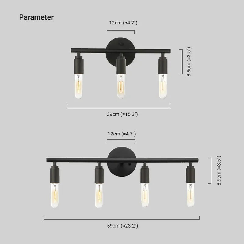 Industriell Wandlampe Metall Schwarz Badezimmer