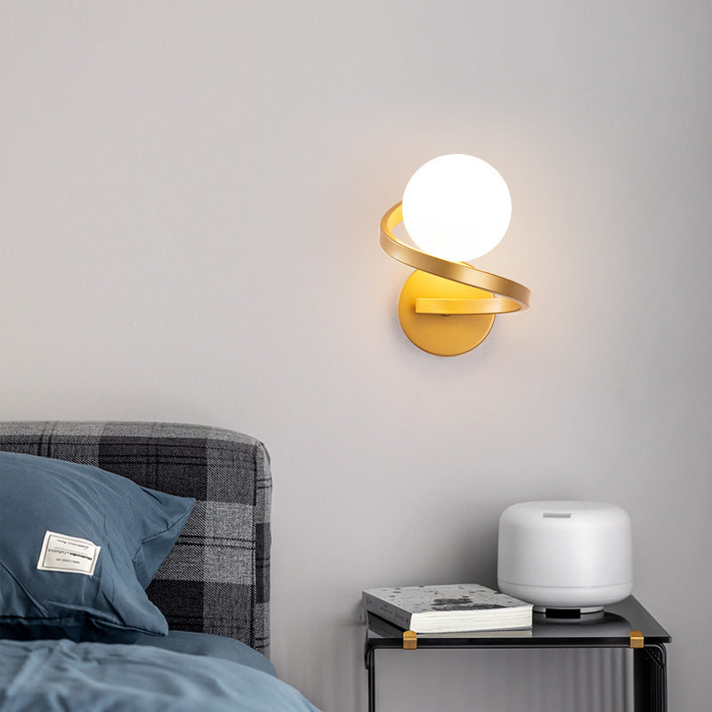 Modern Wandleuchte Metall Gold/Schwarz Schlafzimmer