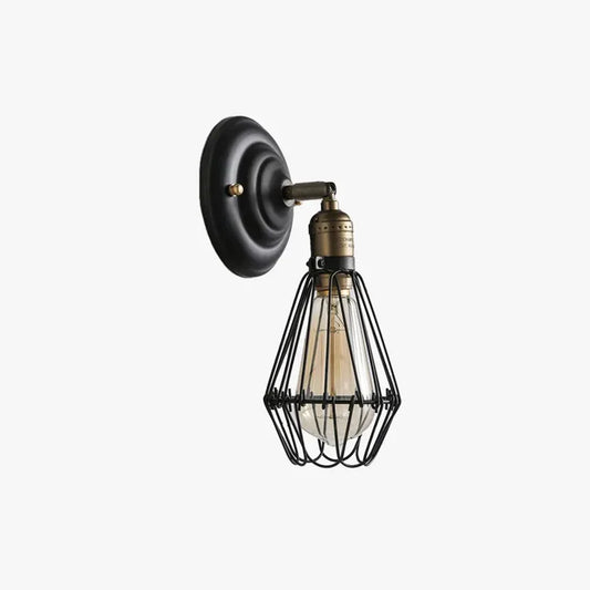 Industriell Wandlampe Metall Schwarz Rost Wohnzimmer