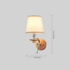 Modern Wandlampe LED Zylindrisch Beige Stoff Holz Schlafzimmer