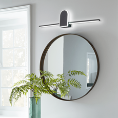 Moderne Wandleuchte Schwarz/Weiß Metall Acryl Linear Badezimmer