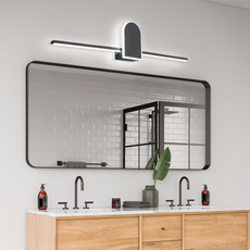 Moderne Wandleuchte Schwarz/Weiß Metall Acryl Linear Badezimmer