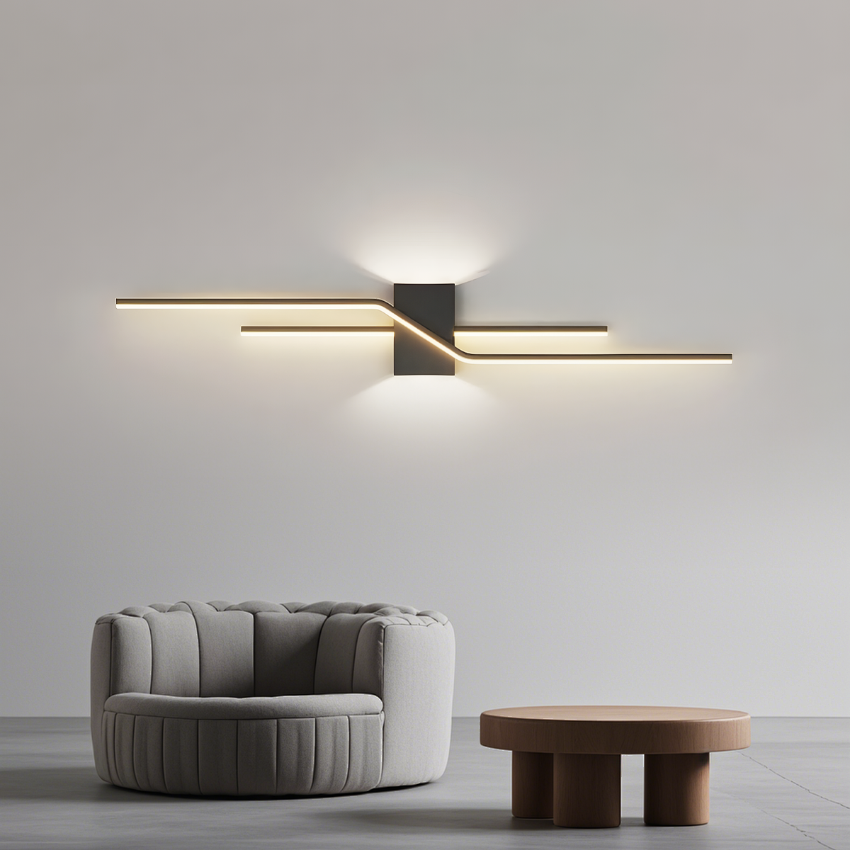 Moderne Wandleuchte LED Linear Schwarz Metall Wohn/Schlafzimmer
