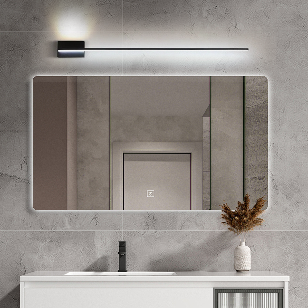 Minimalistisch Wandlampe LED  Linear Schwarz Metall Schlafzimmer
