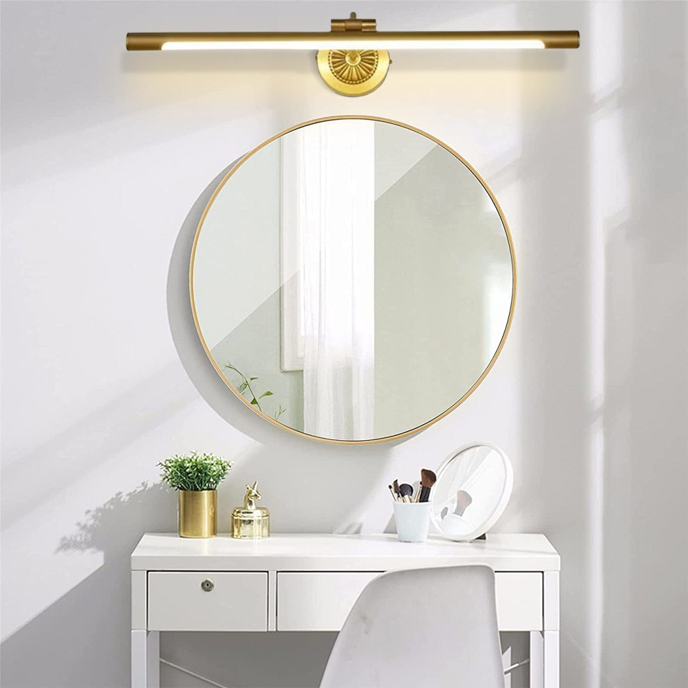 Moderne LED Wandleuchte Gold im Schalfzimmer