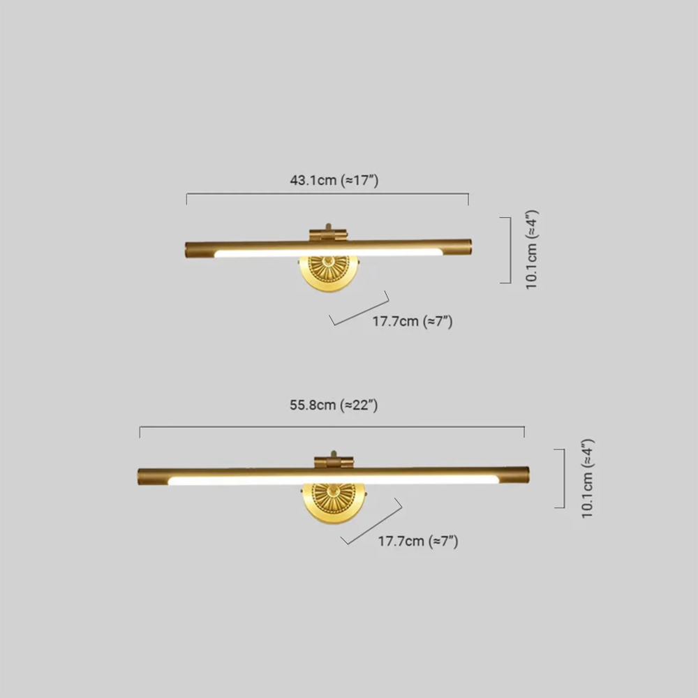 Maßzeichnung der moderne Wandleuchte