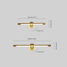 Maßzeichnung der moderne Wandleuchte