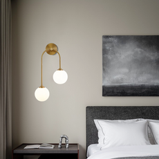 Modern Wandlampe LED Kugel Messing Mentall Schlafzimmer