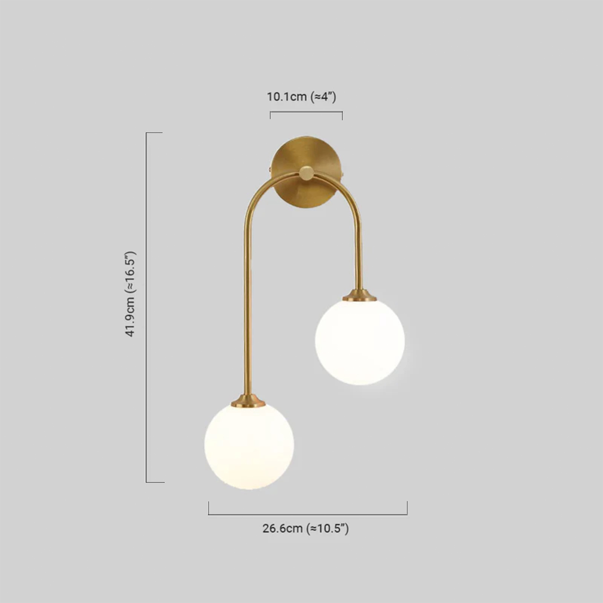 Modern Wandlampe LED Kugel Messing Mentall Schlafzimmer