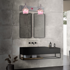 Moderne Wandleuchte LED Rosa Glas Badezimmer/Schlafzimmer